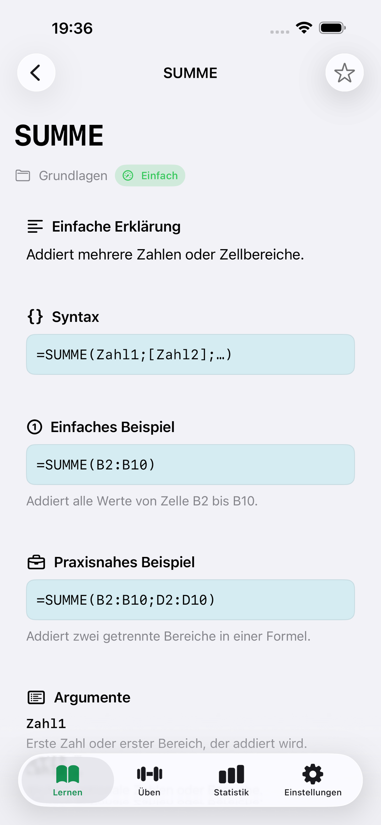 Erklärung, Syntax und Beispiele der Excel-Funktion SUMME